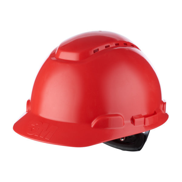 3M™ Veiligheidshelm, ratelverstelling, ventilatie, kunststof zweetband, rood, H700N-RD