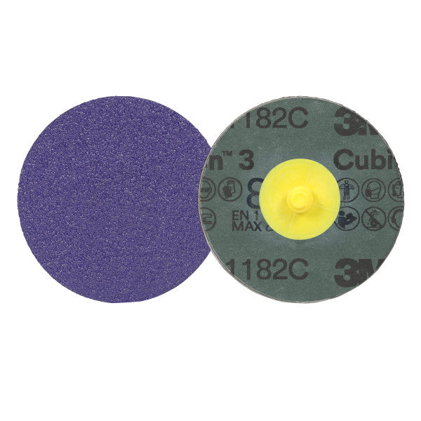 3M™ Cubitron™ 3 Roloc™ Fiberschijf 1182C, 80+, TR, Purple, 76 mm, 50/Carton, 200 ea/Case