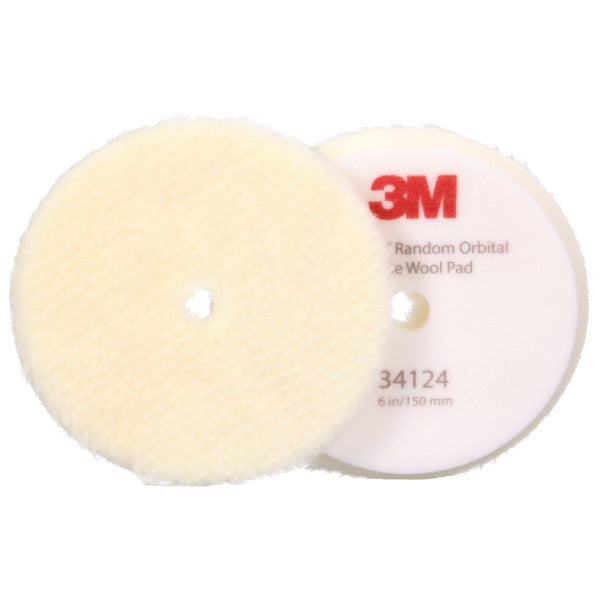 3M™ Perfect-It™ Excentrische wollen compoundpad, grof, wit, 150 mm (6 in), 34124