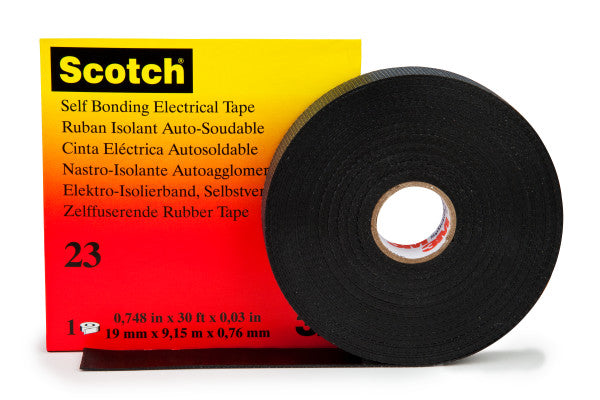 Scotch® 23 Ethyleen-Propyleen-Rubber-Band, zelffuserend, Zwart, 19 mm x 4 m, 0,76 mm, Bulk