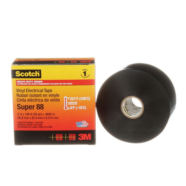 Scotch® Super 88 Vinyl Electro-Isolatieband, Zwart, 50.8 mm x 33 m, 0.22 mm
