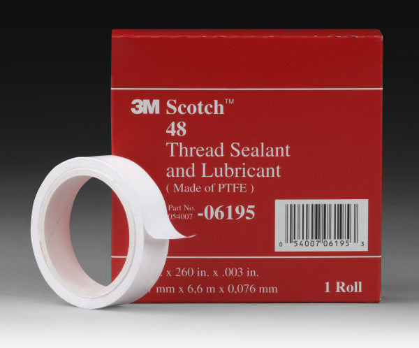 Scotch® 48 PTFE Fluorkoolwaterstofharsband, Wit, 13 mm x 13.2 m x 0.076 mm