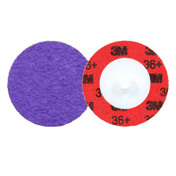 3M™ Cubitron™ 3 Roloc™ Duurzame slijpschijf 1184F, 36+ YF-weight, TR, Purple, 51 mm, 50/Carton, 200 ea/Case