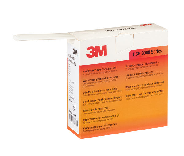3M™ HSR 3000 Dunwandige Warmtekrimpkousbuis op Minirol, Wit, 24/8 mm, 5 m, Dispenserdoos