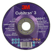 3M™ Cubitron™ 3 Afbraamschijf met verlaagd asgat - 98647 - 36+ - T27 - 125 mm x 7 mm x 22,23 mm - EN - 10/verpakking - 20 stuks/doos | 1 Pak van 10 Stuk