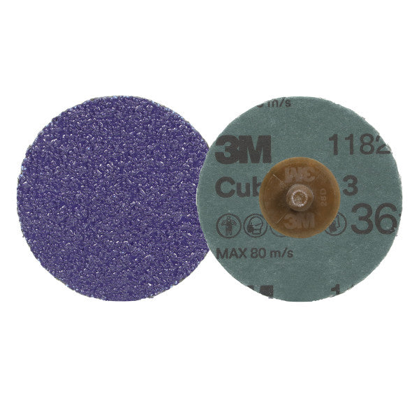 3M™ Cubitron™ 3 Roloc™ Fiberschijf 1182C, 36+, TR, Purple, 76 mm, 50/Carton, 200 ea/Case