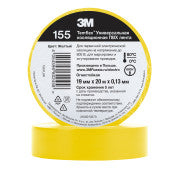 3M™ Temflex™ Vinyl isolatietape 155 - Geel - 19 mm x 20 m | 1 Overdoos van 100 Rol